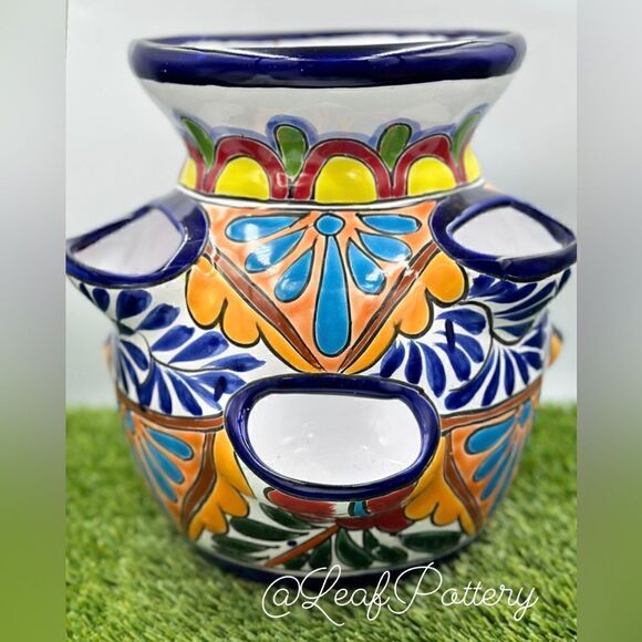 Andrea Talavera Handmade Strawberry Ceramic Planter Pot - Picture 2 of 7